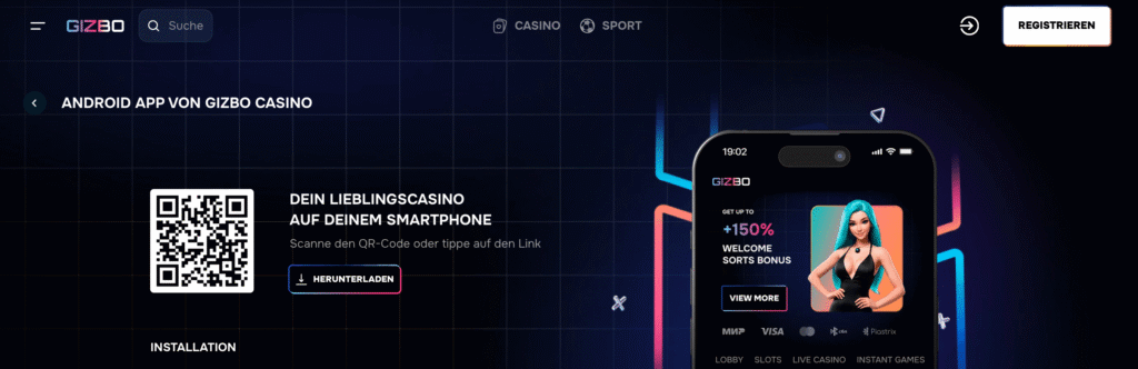 Android gizbo app